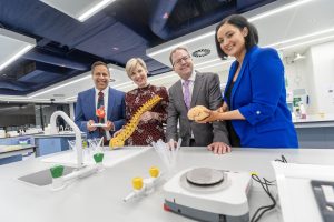 Dr Aamir Hameed, Department of Anatomy and Regenerative Medicine (awardee); Dr Ciara Murphy, Department of Anatomy and Regenerative Medicine (awardee); Minister Lawless; and Dr Jennifer Dowling, School of Pharmacy and Biomolecular Sciences (awardee).